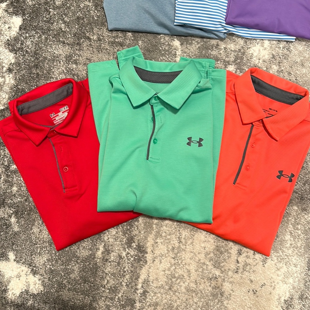 Under armour golf shirts.
